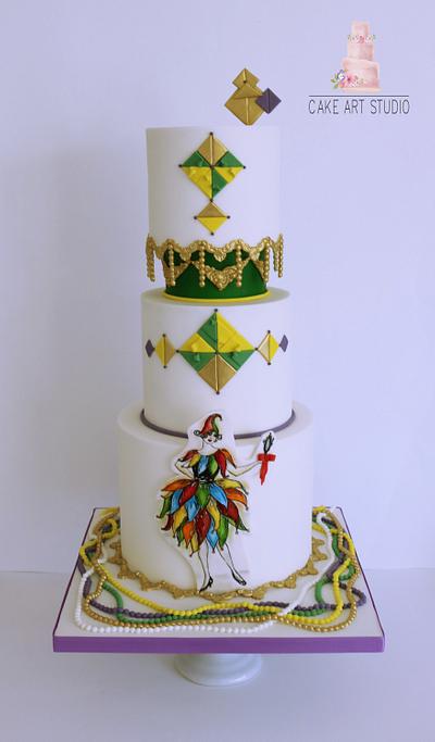 Mardi  Gras- Carnival Cakers Collaboration  - Cake by Cake Art Studio 