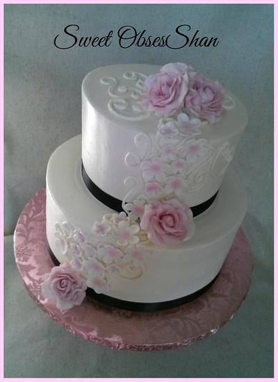 Pink flowers - Cake by Sweet ObsesShan