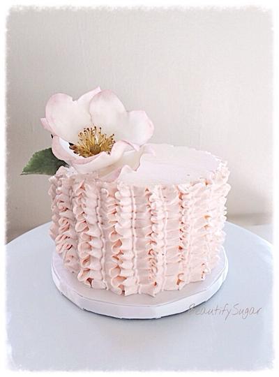 Buttercream ruffles & briar rose  - Cake by Audrey