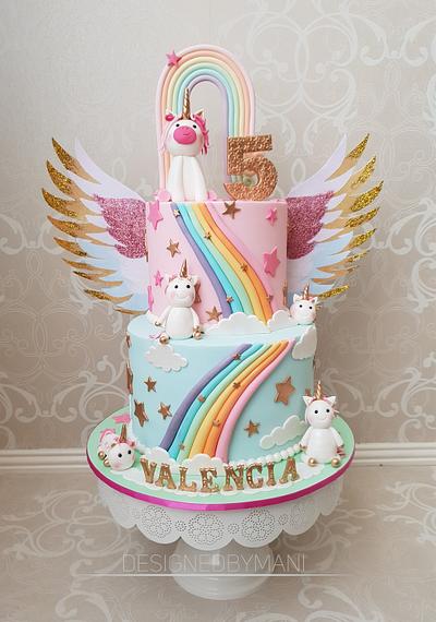 Unicorn Rainbow Birthday cake  - Cake by designed by mani