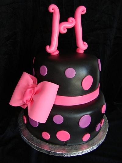 Pink and Purple Polka Dot Cake - Cake by SongbirdSweets