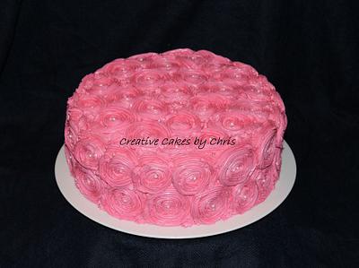 Pink Rose Swirl Cake - Cake by Creative Cakes by Chris