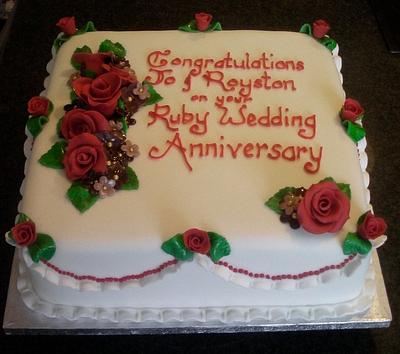 Ruby Wedding Anniversary Cake - Cake by Kelly
