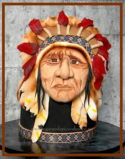 Crazy Horse - Red Indian Chief - Cake by Mel_SugarandSpiceCakes