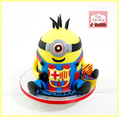 FC Barcelona Minion Cake - Cake by Cakewalkuae