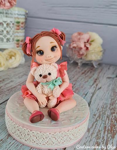 Girl with a teddy - Cake by Couture cakes by Olga