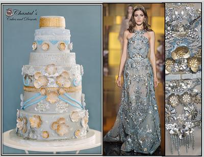 Elie Saab Inspired Couture Wedding Cake - Cake by Chantal Fairbourn