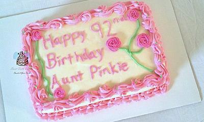 92nd Pink and White Birthday Sheet Cake - Cake by Carsedra Glass