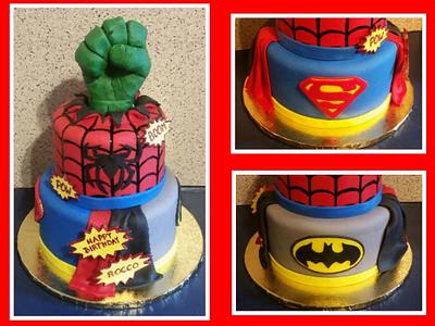 Super Hero Cake  - Cake by Tracy's Custom Cakery LLC