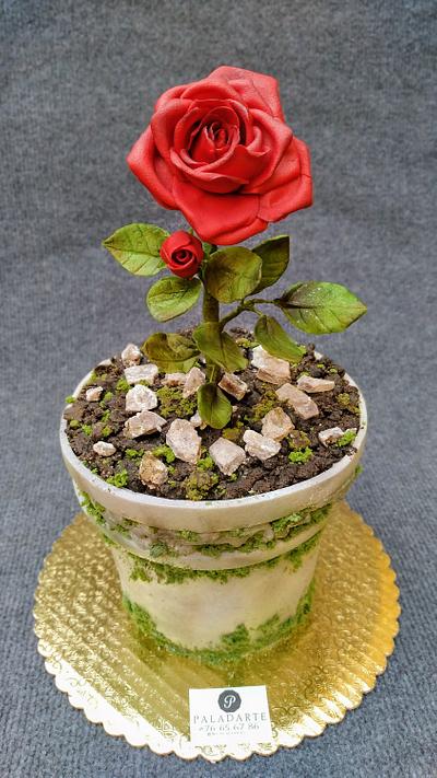 Flower pot cake - Cake by Paladarte El Salvador