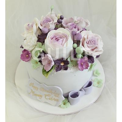 Purple Bouquet - Cake by Guilt Desserts