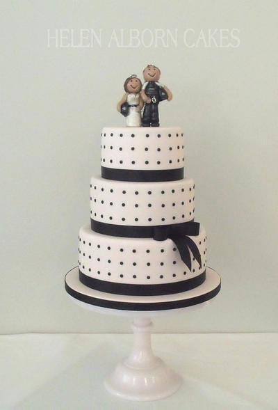 Pink and Black Wedding Cake - Cake by Helen Alborn  