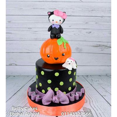 Halloween  Hello kitty  cake  - Cake by BettyCakesEbthal 
