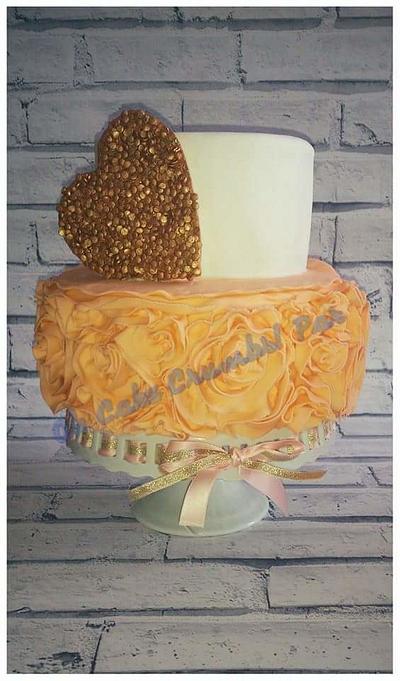 Peachy Keen Mini Wedding Cake  - Cake by Oh Cake Crumbs 