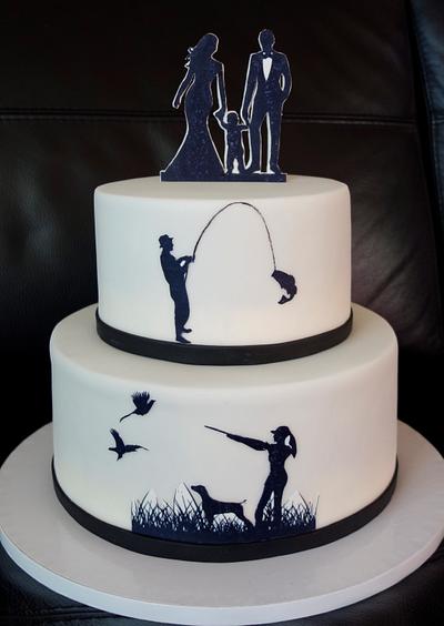 Wedding cake with silhouettes - Cake by OSLAVKA