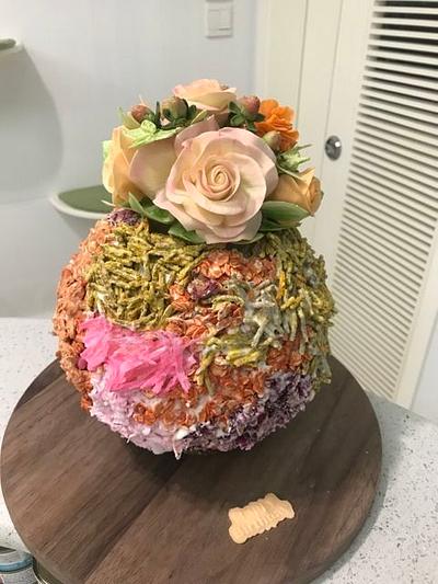Birthday cake - creamy goodness inside royal icing/chocolate shell - Cake by alek0