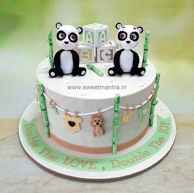 Baby Shower cake for twins - Cake by Sweet Mantra Homemade Customized Cakes Pune