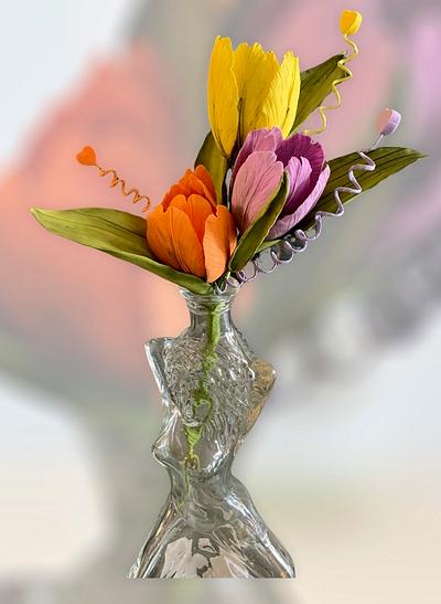 Bouquet of sugar tulips - Cake by CvetyAlexandrova