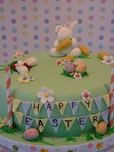 Easter Bunny and bunting cake for charity. - Cake by Dawn and Katherine