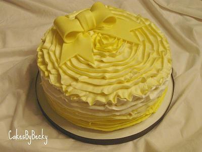 Yellow Ombre Buttercream Ruffles - Cake by Becky Pendergraft