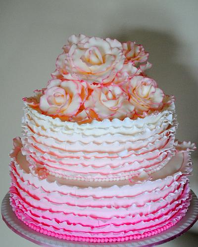 Pink Ruffles - Cake by Amelia's Cakes