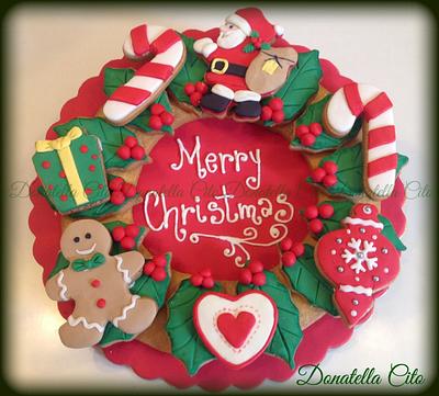 Christmas wreath  - Cake by DonatellaCito