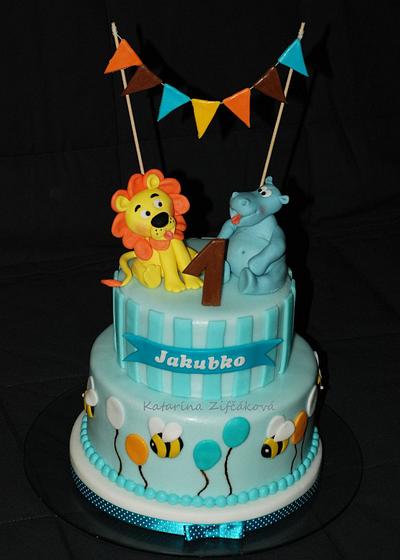 1st year cake with animals - Cake by katarina139