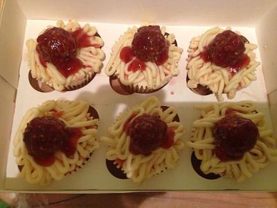 Spaghetti & Meatball cupcakes - Cake by Daniela