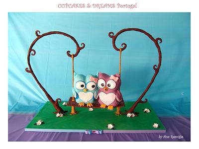 OWL LOVE - Cake by Ana Remígio - CUPCAKES & DREAMS Portugal