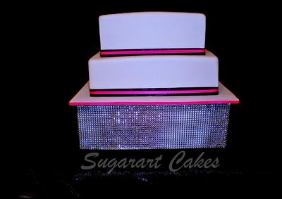 Fuschia nBlack Wedding  - Cake by Sugarart Cakes