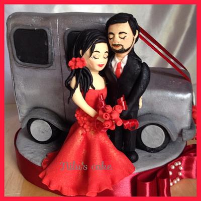 A jeep & the couple  - Cake by Nilu's Cake D'lights