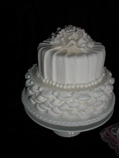 Billowed/pleated Wedding Cake - Cake by Sugarart Cakes