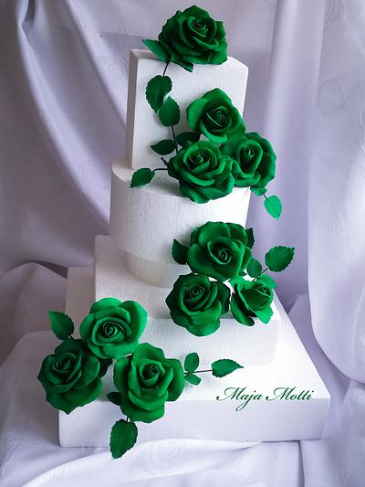 Smaragdové růže  - Cake by Maja Motti
