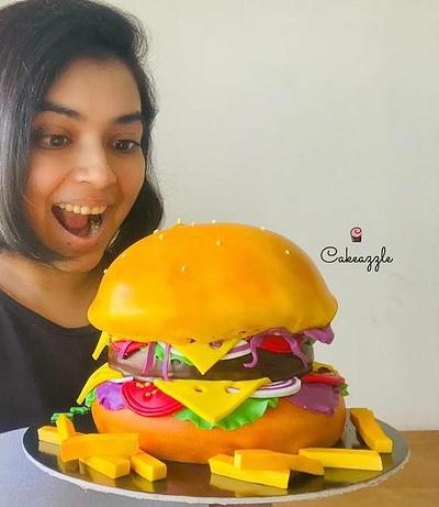 3D Burger Cake - Cake by Cakeazzle