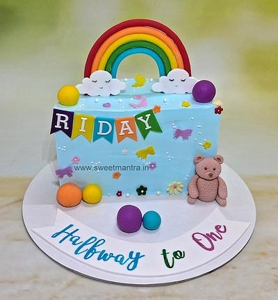 Half Birthday cake - Cake by Sweet Mantra Homemade Customized Cakes Pune