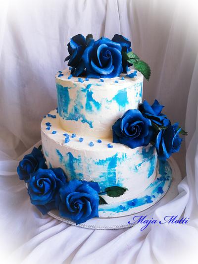 Wedding cake in blue - Cake by Maja Motti