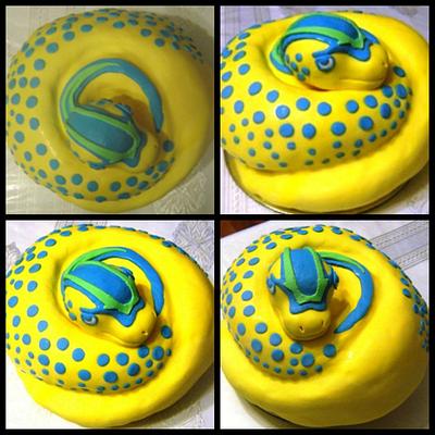 My own original design of the NRL Parrammatta Eels. - Cake by Jewels Cakes