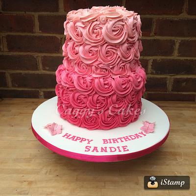 2 tier pink Ombre cake - Cake by Caggy