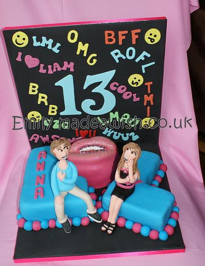 13th Birthday Text Talk cake - Cake by Emilyrose