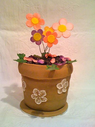 Flower pot - Cake by Mónica