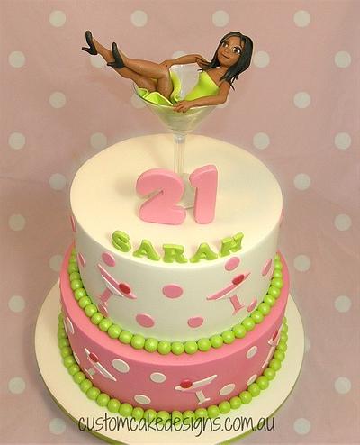 Martini Girl in Glass 21st Cake - Cake by Custom Cake Designs
