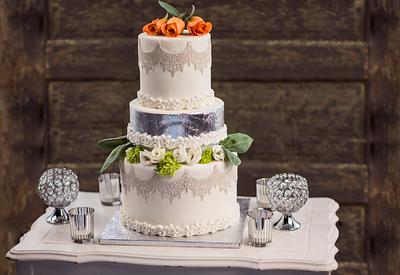Silver Winter Wedding Cake - Cake by Gingerlocks