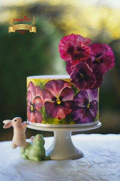 Pansies - Cake by Katarzynka