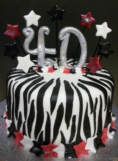 Zebra 40th Birthday Cake - Cake by Tracy's Custom Cakery LLC