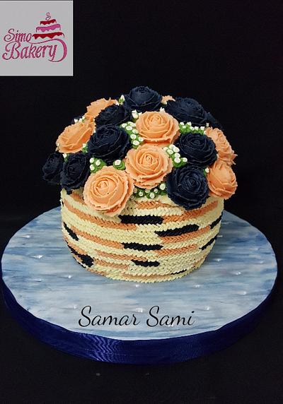 Crochet Rose Basket Cake - Cake by Simo Bakery