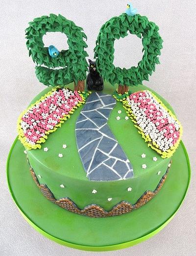 90th Birthday Garden Cake - Cake by Natasha Shomali