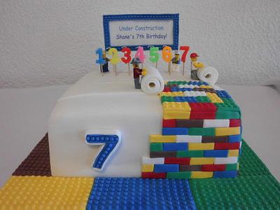 Lego Construction Cake - Cake by Michelle