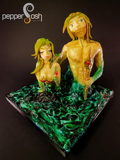 Mermaid and Merman @CPC Magic or Magical Collaboration - Cake by Pepper Posh - Carla Rodrigues