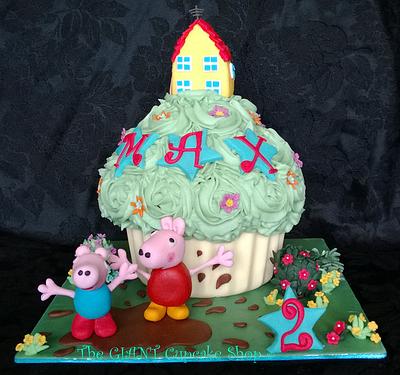 Peppa Pig Giant Cupcake - Cake by Amelia Rose Cake Studio