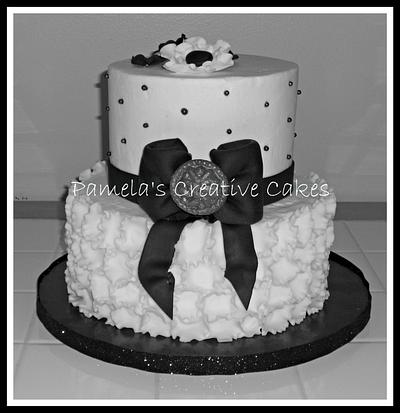 Black and White Bridal Shower - Cake by Pamela Sampson Cakes